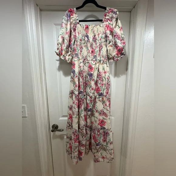 Baltic Born Tulsa Smocked Floral Maxi Dress  - SIZE 2XL - Picture 3 of 13